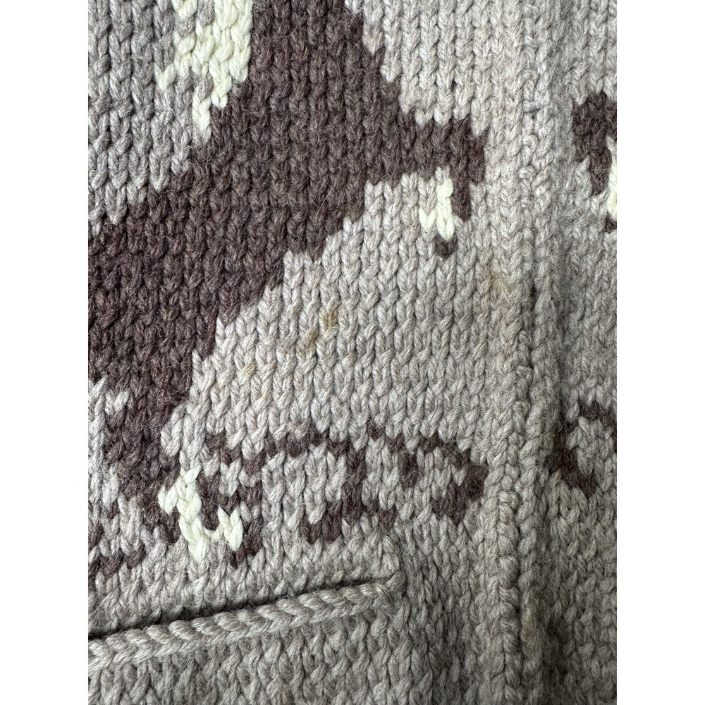 Vintage 1960s Handmade Cowichan Knit Horses Zippered Sweater See Measurements - Picture 2 of 5